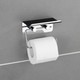 WENKO Toilet Paper Holder with Shelf, Stainless steel, Silver Shiny, 7 x 14 x 11.5 cm