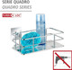 Wenko Stainless Steel Wall Shelf Turbo-Loc Quadro Chrome, 24 x 10 x 14.5 cm