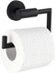 Wenko Bosio Toilet Roll Holder Stainless Steel Black Matt without Lid, 15 x 10.5 cm