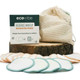 Ecovibe Plastic-Free Reusable Organic Makeup Remover Pads & Bag - Eco-Friendly, Extra Soft & Suitable For Sensitive Skin - Vegan Friendly - Includes 12x Velvet Pads, 4x Terry Pads & 1x Mesh Bag