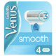 Gillette Venus Smooth Razor Blade Refills, 4 each