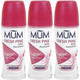 THREE PACKS of Mum Fresh Pink Rose Perfumed Anti-Perspirant Roll On 50ml