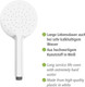 Wenko White Shower Head with Automatic Cleaning Plastic ABS, 12 cm