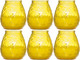 6 x Price's Glolite Unscented Home & Garden Candles with Attractive Glow, Yellow