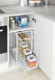 Wenko Sliding Shelves, Attach to Cupboard Floor, 2 Shelves - White Coated Metal