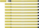 Premium Fibre-Tip Pen - STABILO Pen 68 - Pack of 10 - Mustard