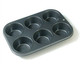 I-Cook 5508 6 Cup Deep Muffin pan, Carbon, Multicolour