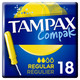 Tampax Compak Regular Tampons with Applicator 18X, Leak Protection and Discretion, Feel Clean