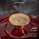 Barbary & Oak BO800250RED Round Cast Iron Casserole Pan with Durable Enamel Interior, 20cm, Bordeaux Red