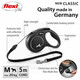 Flexi New Classic Cord Black Medium 5m Retractable Dog Leash/Lead for dogs up to 20kgs/44lbs