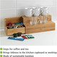 Wenko Coffee & Tea-Kitchen Rack Bamboo Steps with Drawer, Brown, 33 x 17.5 cm