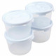 Wham Cuisine Set 4 300ml Round Food Box White Lid-12379, Multi-Colour