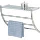 Wenko Exclusive Wall Rack Pescara-3 Towel Rails, 1 Shelf, Steel, Silver Shiny, 21.5 x 56 x 46 cm