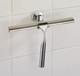 Wenko Power-Loc Bath and Shower Squeegee Bovino-Fixing Without Drilling, Stainless steel, Silver Shiny, 17 x 24.5 x 7 cm