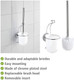 WENKO Vacuum-Loc Wall Toilet Brush Set Milazzo-Fixing Without Drilling, Steel, Silver Shiny, 12 x 10 x 36.5 cm