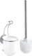 WENKO Vacuum-Loc Wall Toilet Brush Set Milazzo-Fixing Without Drilling, Steel, Silver Shiny, 12 x 10 x 36.5 cm