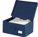 Wenko Small Breathable Fleece Storage Box Air S, 34 x 19 x 24 cm, Dark Blue