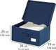 Wenko Small Breathable Fleece Storage Box Air S, 34 x 19 x 24 cm, Dark Blue