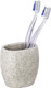 WENKO tumbler Puro Light Grey-holder for toothbrush and toothpaste, Polyresin, 6.5 x 9.4 x 9.4 cm