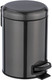 Wenko 3L Pedal Bin Leman Metallic Black Rust-proof Stainless Steel, 25 cm