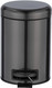 Wenko 3L Pedal Bin Leman Metallic Black Rust-proof Stainless Steel, 25 cm