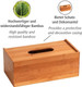 Wenko Terra Bamboo Tissue Organiser Box with 3 Compartments, Natural Brown