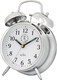 Acctim Mechanical Analogue Bell Alarm Clock, Stainless-Steel, Chrome, 17 x 12 cm