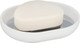 Wenko Posa Plastic Soap Holder Dish White & Chrome Plated, 9 x 12 cm