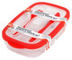 Heat & Eat Lunch Box, Clear, with Red/Blue Trim