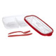 Heat & Eat Lunch Box, Clear, with Red/Blue Trim