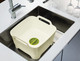 Joseph Joseph Wash & Drain Kitchen Washing Up Bowl with Handles and Draining Plug, 9 Litres, White/Green