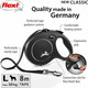 Flexi New Classic Tape Black Large 8m Retractable Dog Leash/Lead for dogs up to 50kg/110lbs