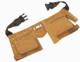 BlueSpot Leather Double Tool Belt Heavy Duty and Adjustable With a Plastic Clip