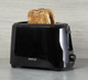 PIFCO® Essentials Black Toaster 2 Slice - Compact Design with 6 browning