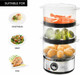 Quest 400W 3 Tier Food Steamer Silver, Compact Healthy Cooking with Timer, 7.2 L