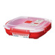 Sistema Microwave Plate with Lid & Removable Steaming Tray, Red - Medium, 880ml