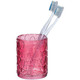 Wenko Toothbrush Tumbler Vetro Pink Round Glass with Stylish Design, 7.5 x 10 cm