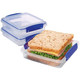 Sistema KLIP IT Sandwich Lunch Box Food Storage Container 450 ml - Clear & Blue