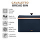 Tower T826130MNB Cavaletto Bread Bin Storage, Carbon Steel, Removable Lid