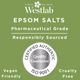 Westlab Reviving Epsom Salts 1kg - Helps Relax Tired/Aching Muscles - 100% Pure