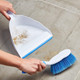 Spontex Dustpan & Brush Set Large Capacity Pan Easy-Sweep Rubber Blade