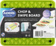 Addis Chop & Swipe Chopping Board with easy pour side trays, Lime & Grey