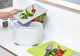 Addis Chop & Swipe Chopping Board with easy pour side trays, Lime & Grey