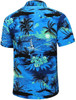 LeeHanTon Men's Hawaiian Shirt Blue Large
