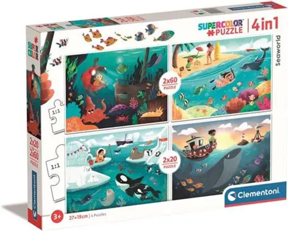 Seaworld 4 in 1 2x20, 2x60 piece puzzles