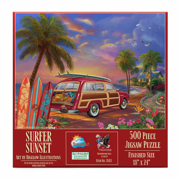 Surfer Sunset 500 piece puzzle