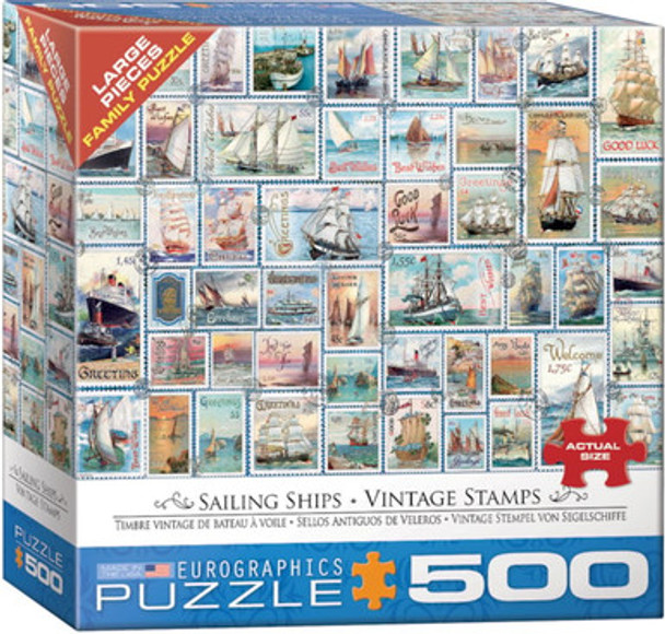 Sailing Ships Vintage Stamps 500 piece puzzle