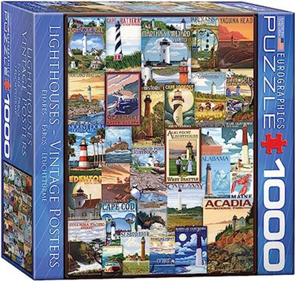 Lighthouses-Vintage Posters 1000 piece puzzle