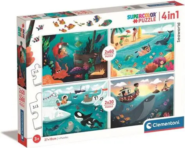 Seaworld 4 in 1 2x20, 2x60 piece puzzles