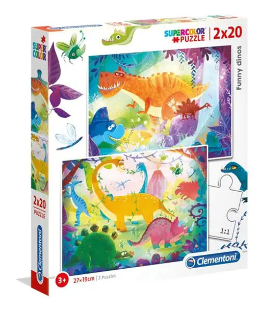 Dino 2x20 piece Funny puzzle
